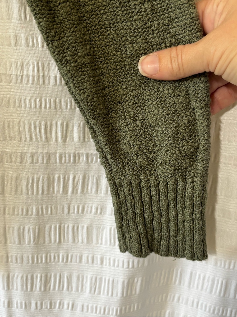 LL Bean Cotton Slub Sweater Rollover Collar Crewneck Sweater Sz Large - Picture 4 of 9
